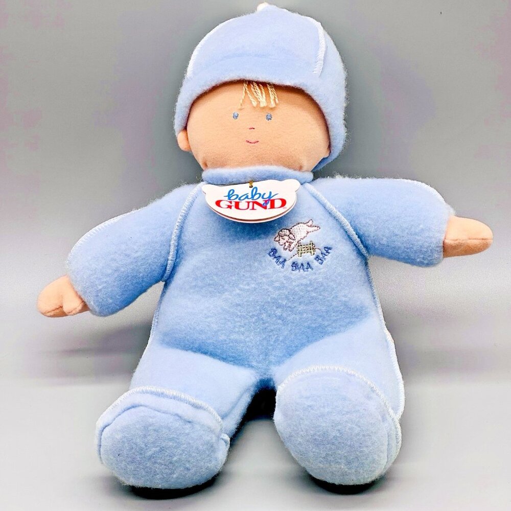 Baby Gund Blankie Baby 5797 Plush Stuffed Velour Blue Boy Doll 12 inch TAGS